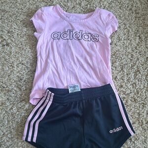 Adidas pink and black 18 month old set